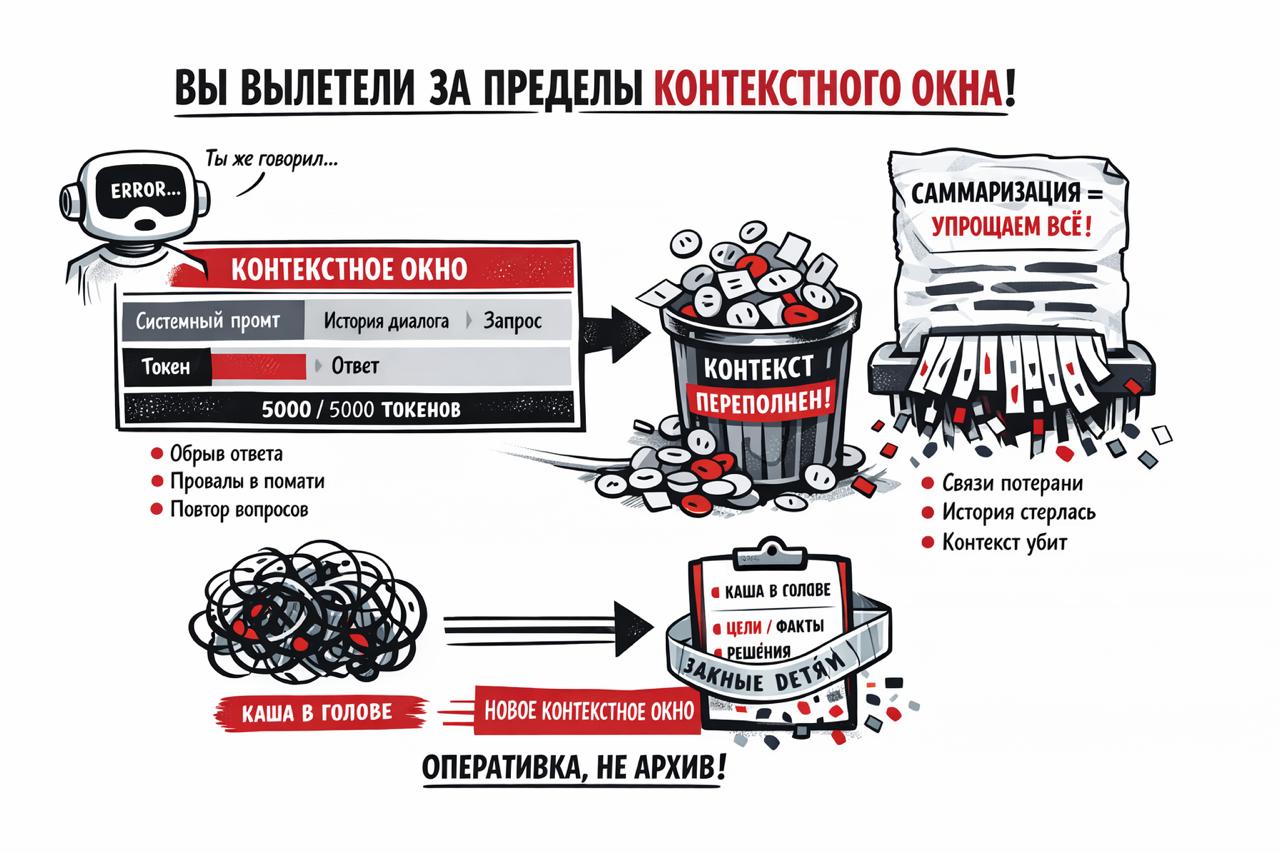 Иллюстрация к материалу «Контекстное окно или почему LLM забывает о чем вы ей рассказывал»