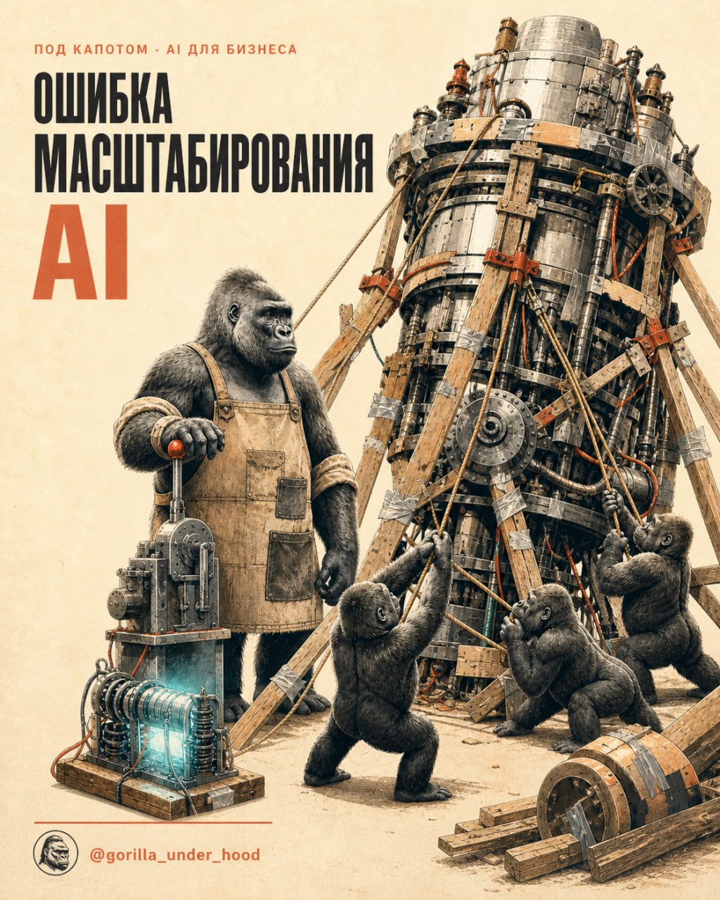 Иллюстрация к материалу «Ошибка масштабирования AI: пилот не равен продакшену»