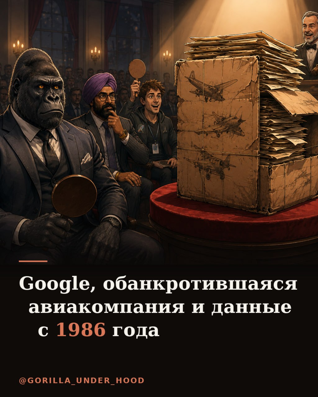 Иллюстрация к материалу «Google, обанкротившаяся авиакомпания и данные с 1986 года»